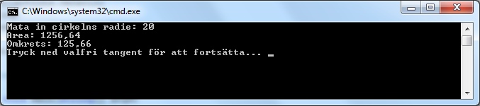 Area och omkrets av en cirkel.